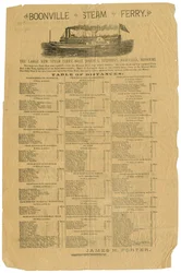 Rückseite trägt Anzeigen von Boonville-Händlern.